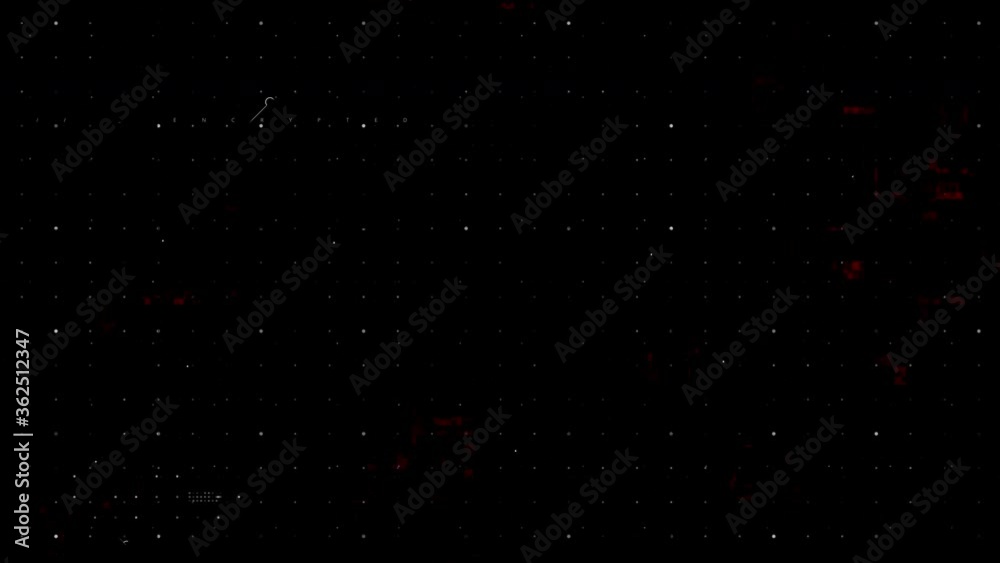 Technological dark background with red data glitches and information artifact, data and hud Textured bg with dots and line in 4k with 3d space. Futuristic cyber theme for vfx and sci fi elements video