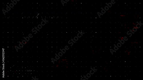 Technological dark background with red data glitches and information artifact, data and hud Textured bg with dots and line in 4k with 3d space. Futuristic cyber theme for vfx and sci fi elements video