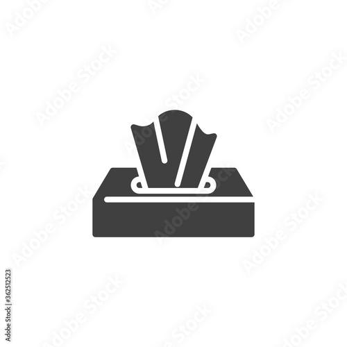 Paper napkins box vector icon. filled flat sign for mobile concept and web design. Tissue box glyph icon. Symbol, logo illustration. Vector graphics