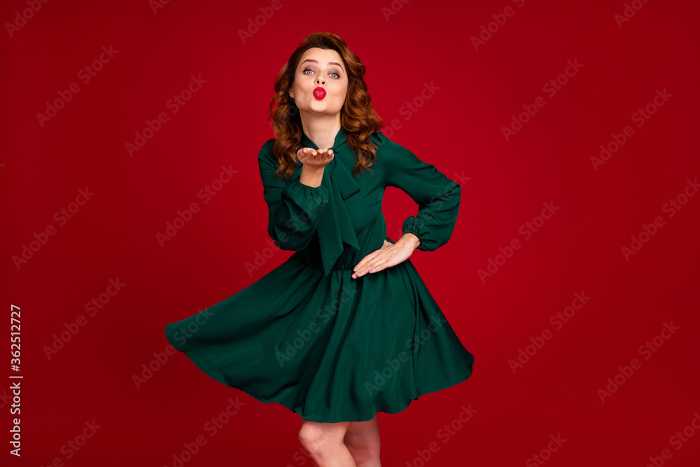 Portrait of her she nice attractive lovely pretty cheerful cheery wavy-haired girl sending air kiss having fun isolated on bright vivid shine vibrant red maroon burgundy marsala color background Portrait of her she nice attractive lovely pretty cheerful cheery wavy-haired girl sending air kiss having fun isolated on bright vivid shine vibrant red maroon burgundy marsala color background