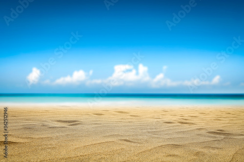 Summer photo of beach and sunny sky . Free space for your decoration 
