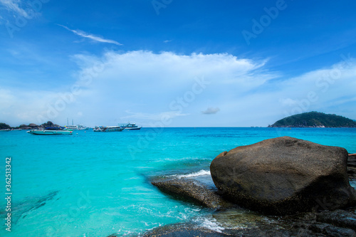 Beautiful crystal clear sea at tropical paradise island  Similan island  Andaman sea  Thailand