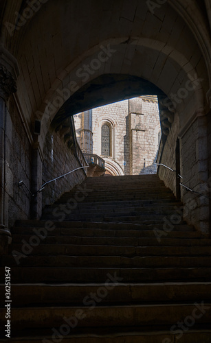 Entrance to a medieval abbey in France