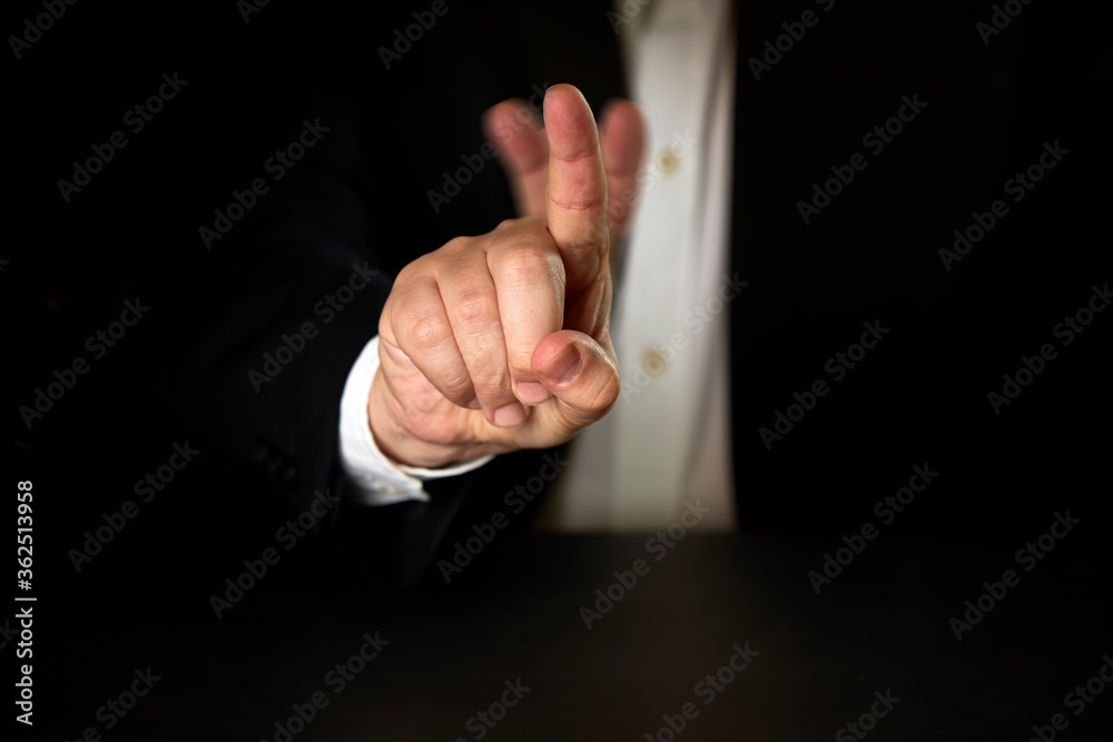 businessman denying with his finger