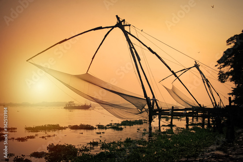 Chinese Fishing nets in Kochi, Kerala, India