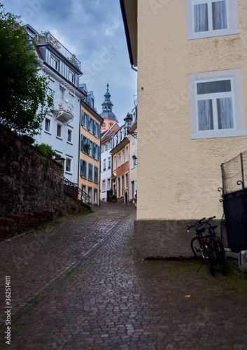 Fototapeta Naklejka Na Ścianę i Meble -  partial view of a street in a small town in Germany
