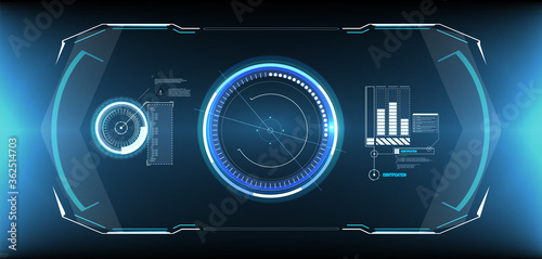 HUD UI GUI futuristic user interface screen elements set. High tech screen for video game. Sci-fi concept design. Square Frames Blocks Set HUD Interface Elements. Futuristic warning frame