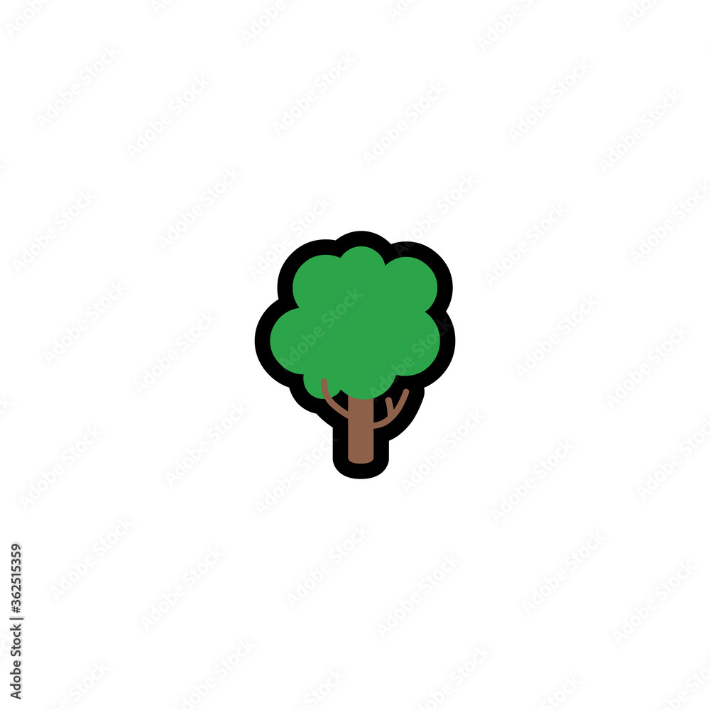 Green Tree Vector Icon. Isolated Tree Illustration Icon Green Tree Vector Icon. Isolated Tree Illustration Icon