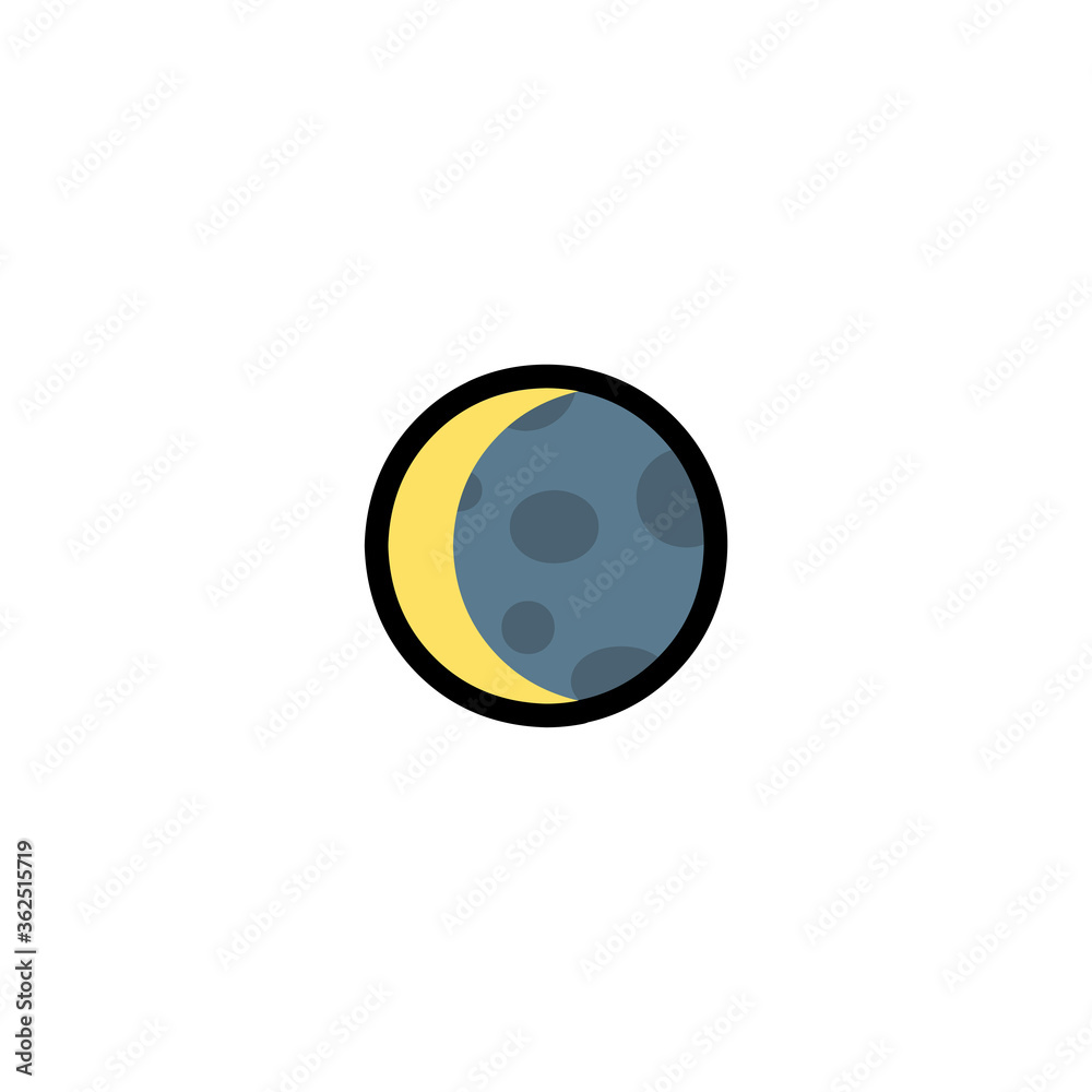 Half Moon Vector Icon. Isolated Moon Cycle, Lunar phases Illustration Half Moon Vector Icon. Isolated Moon Cycle, Lunar phases Illustration
