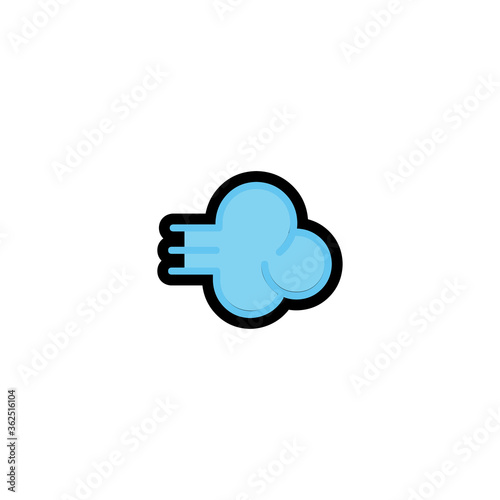 Dashing Away Isolated Realistic Vector Icon. Blowing Illustration Icon