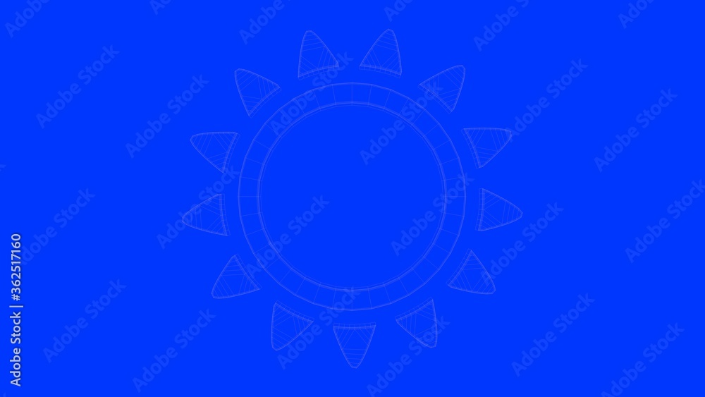 3d rendering of a white lines illustration isolated on blue background 3d rendering of a white lines illustration isolated on blue background