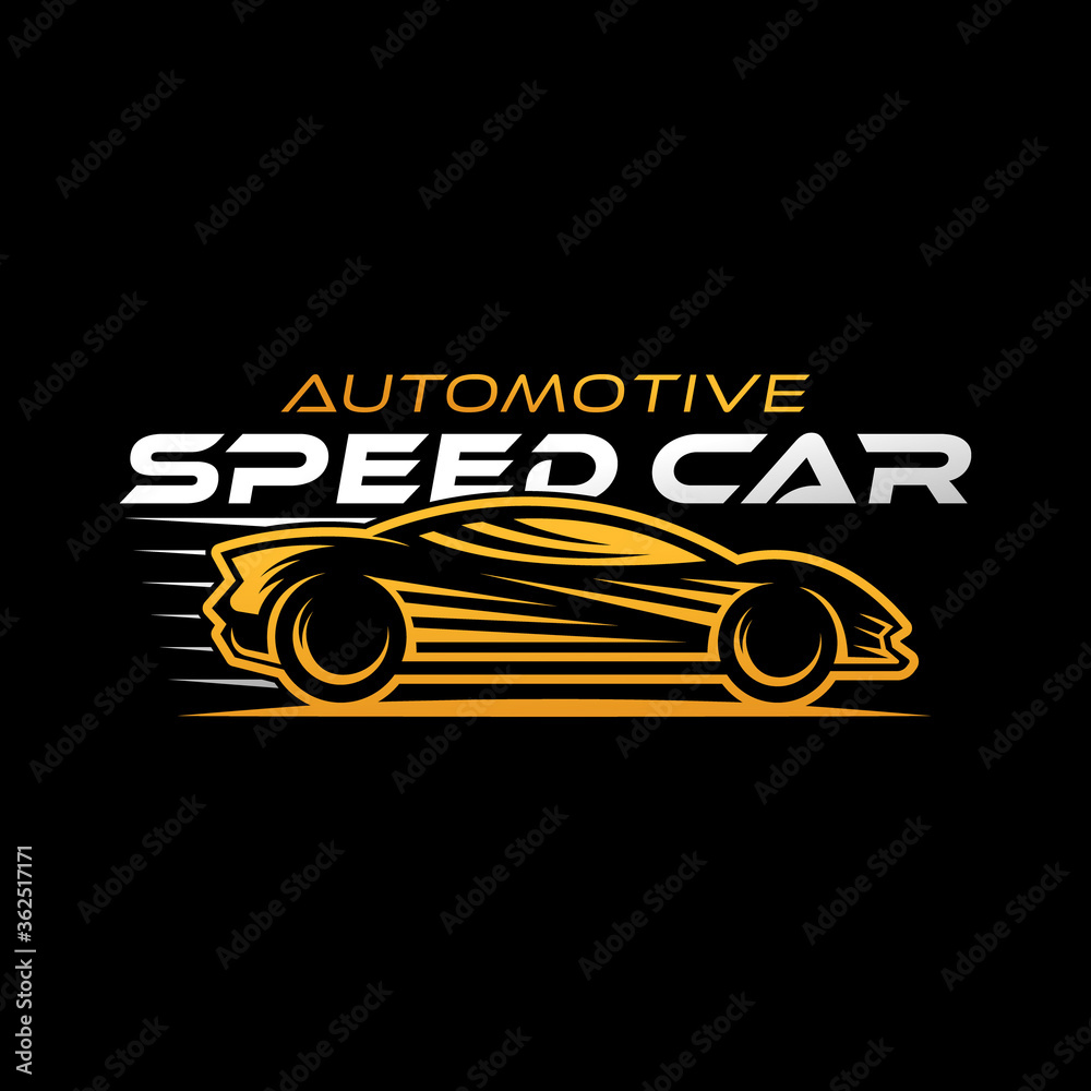 Fototapeta premium Auto Car Logo icon Vector Illustration template. Modern Sport Car vector logo icon silhouette design. Auto Car logo vector illustration for car repair, dealer, garage and service.