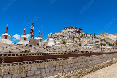 Buddhist monastery of Thikse. Imposing series of temples and houses. photo