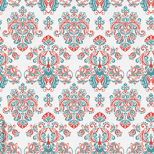 Vintage floral seamless patten. Classic Baroque wallpaper. seamless vector background