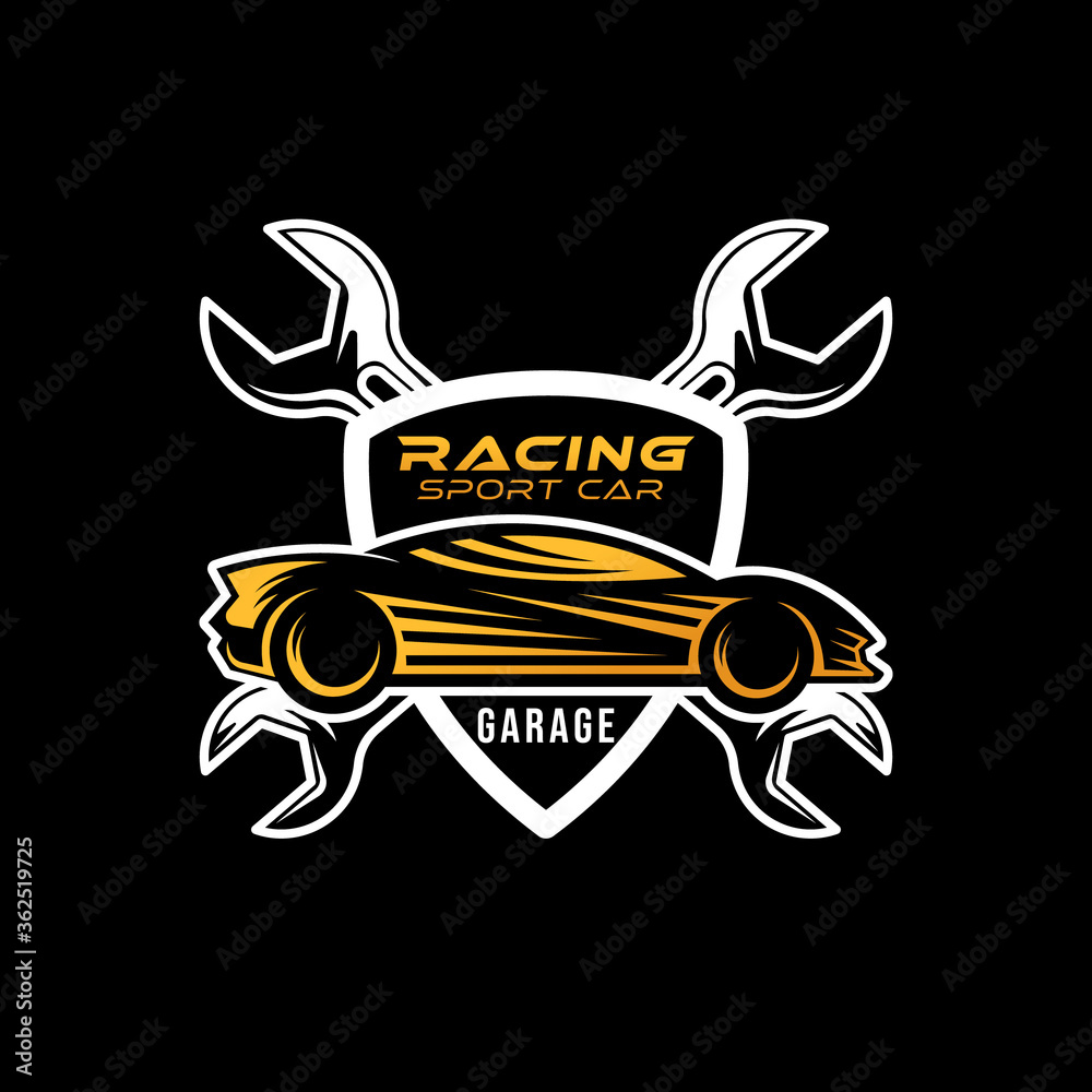 Obraz premium Auto Car Service Logo icon Vector Illustration template. Modern Car Service vector logo silhouette design. Abstract Car logo vector illustration for car repair, dealer, garage and service.