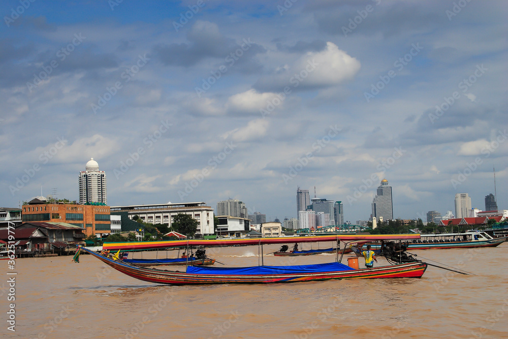 Boat on river Chao Praya Bangkok, Thailand,Asia