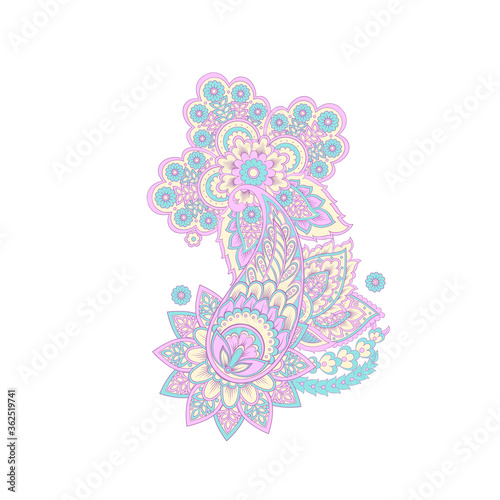 Paisley colorful vector orn