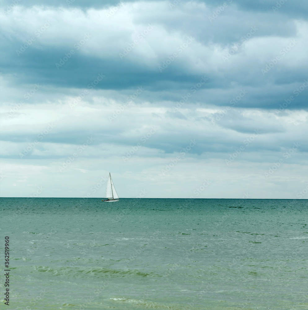 Fototapeta premium Yacht sailing on the sea