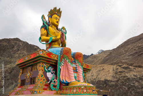 The Biggest Maitreya Buddha statue was build in 2006 at Diskit Monastery, Leh, Ladakh, India
