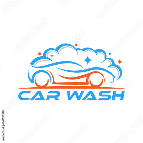 Car Wash Logo Vector Illustration template. Trendy Car Wash vector logo icon silhouette design. Car Auto Cleaning logo vector illustration for car detailing and car wash service.