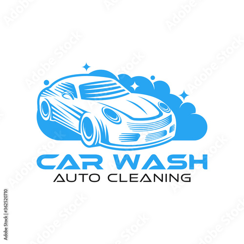 Car Wash Logo Vector Illustration template. Trendy Car Wash vector logo icon silhouette design. Car Auto Cleaning logo vector illustration for car detailing and car wash service.