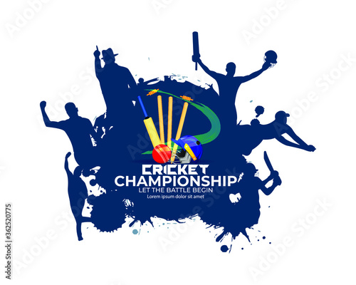 VECTOR ILLUSTRATION FOR CRICKET CHAMPIONSHIP-CONCEPT FOR CRICKET BACKGROUND