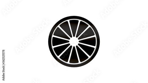 3D rendering of a cogwheel technical gear isolated on white