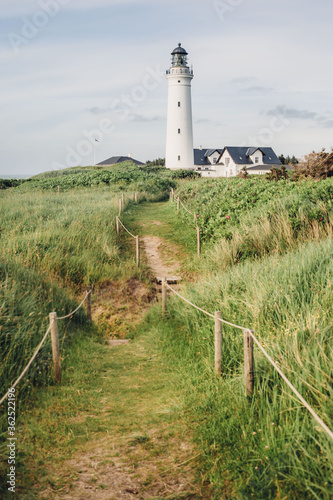 lighthouse on the coast of Denmark in Hirtshals