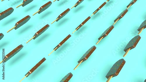 Wallpaper Mural chocolate ice cream stick. Pop and dance mood. Able to loop seamless 4k Torontodigital.ca