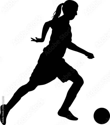 woman with a ball play soccer