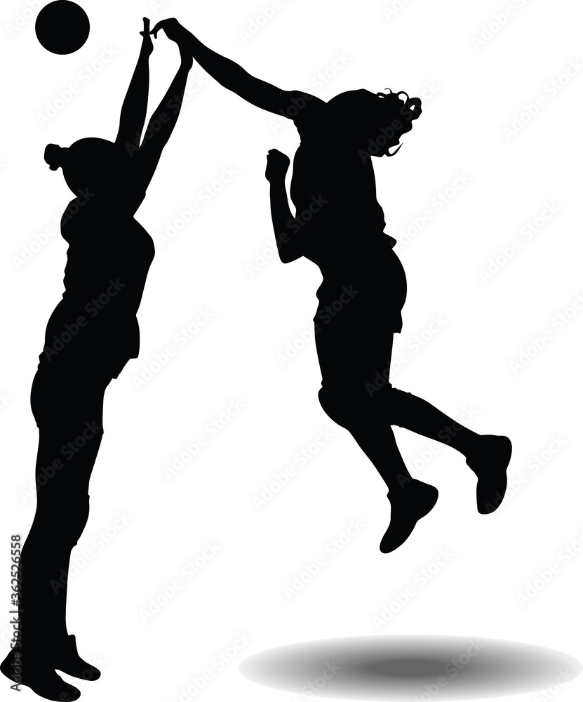 handball girl player silhouette