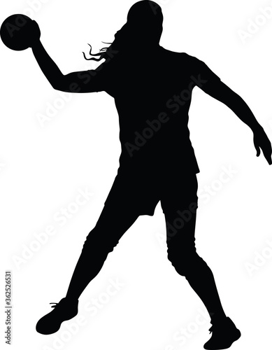 handball girl player silhouette photo