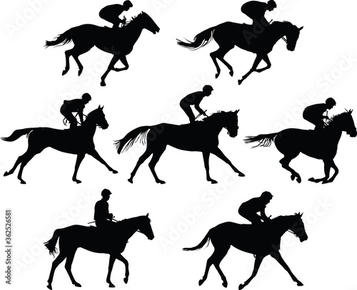 horse riding school. horse and jockey