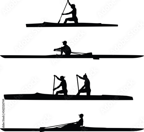 woman drives a canoe. man drives a kayak