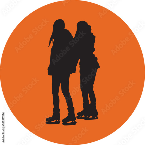 ice skating silhouette vector