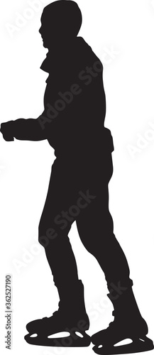 ice skating silhouette vector