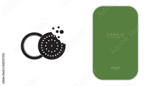 Cookie icon vector isolated on white background, logo concept of Cookie sign on transparent background, filled black symbol