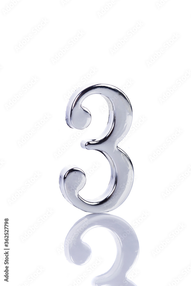 3D Number 3 isolated on white background 3D Number 3 isolated on white background