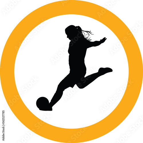 soccer women silhouette. girl player