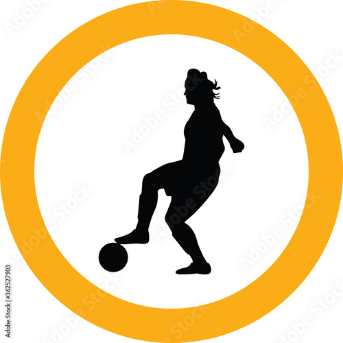 soccer women silhouette. girl player