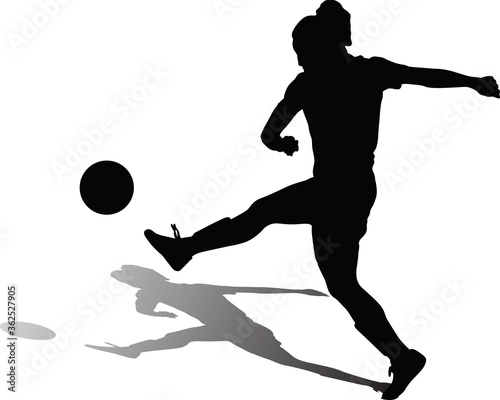 soccer women silhouette. girl player