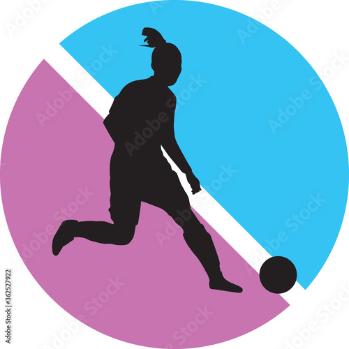 girl soccer player silhouette