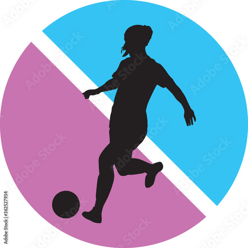 girl soccer player silhouette