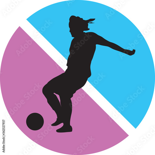 girl soccer player silhouette