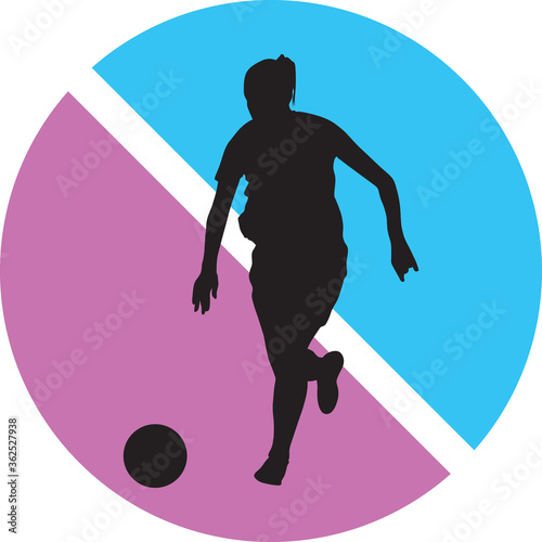 girl soccer player silhouette