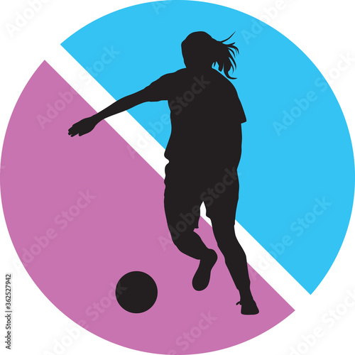 girl soccer player silhouette