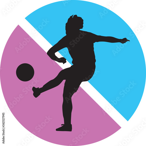 girl soccer player silhouette