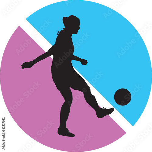 girl soccer player silhouette