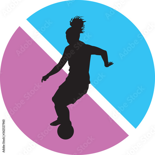 girl soccer player silhouette