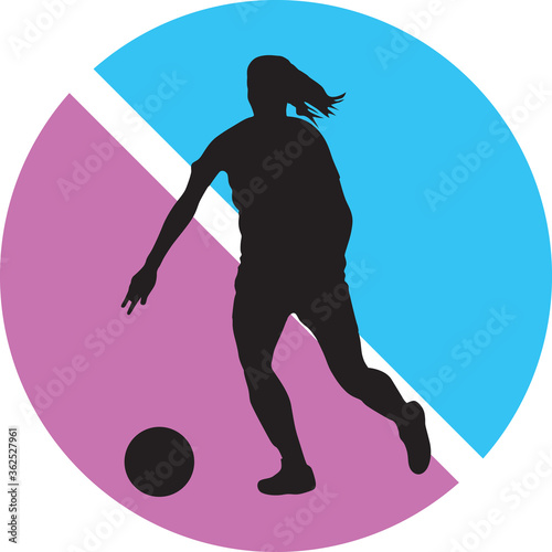 girl soccer player silhouette